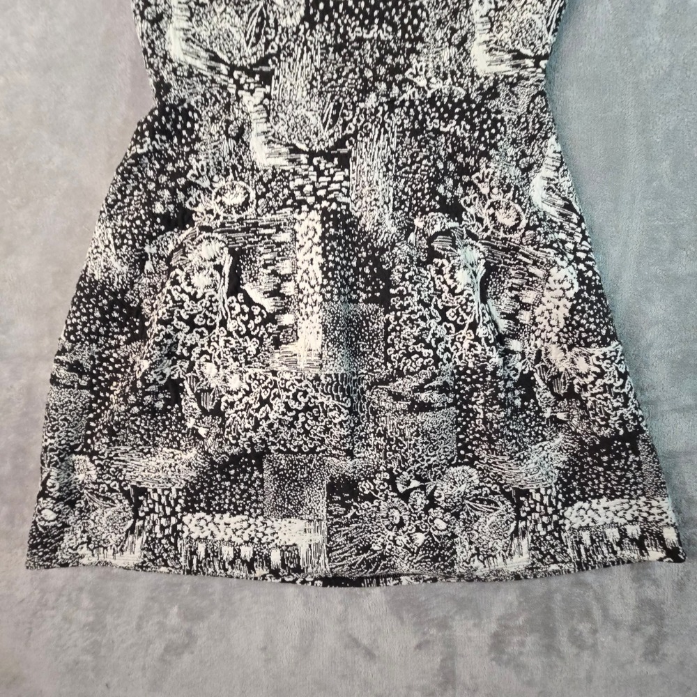 BCBGMAXAZRIA Dress Women Small Black White Abstract Print‎ Fit Flare Mini Modern - Picture 10 of 11